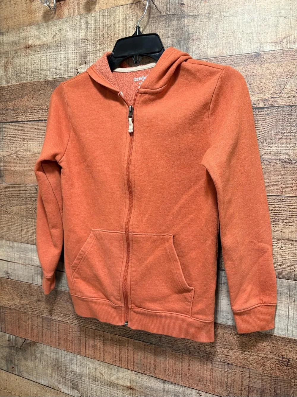 Cat & Jack Boys Orange Full Zip Hoodie Jacket Size 8/10 K017